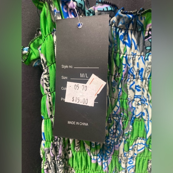 NWT Multicolored thick spaghetti strap dress size medium/large - Picture 4 of 4